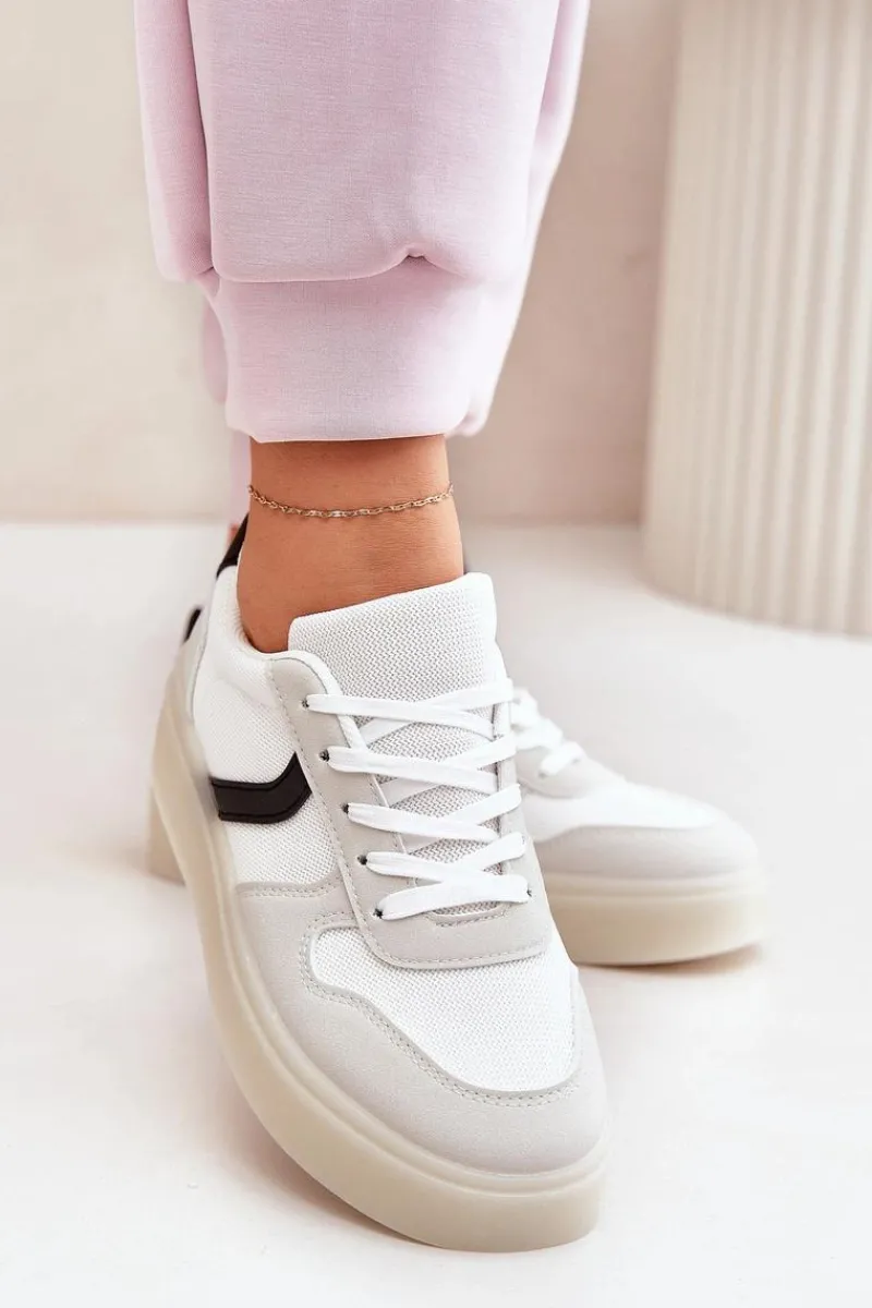 Discount Evento Niskie Sneakersy Damskie Na Platformie Białe Telmira Biały