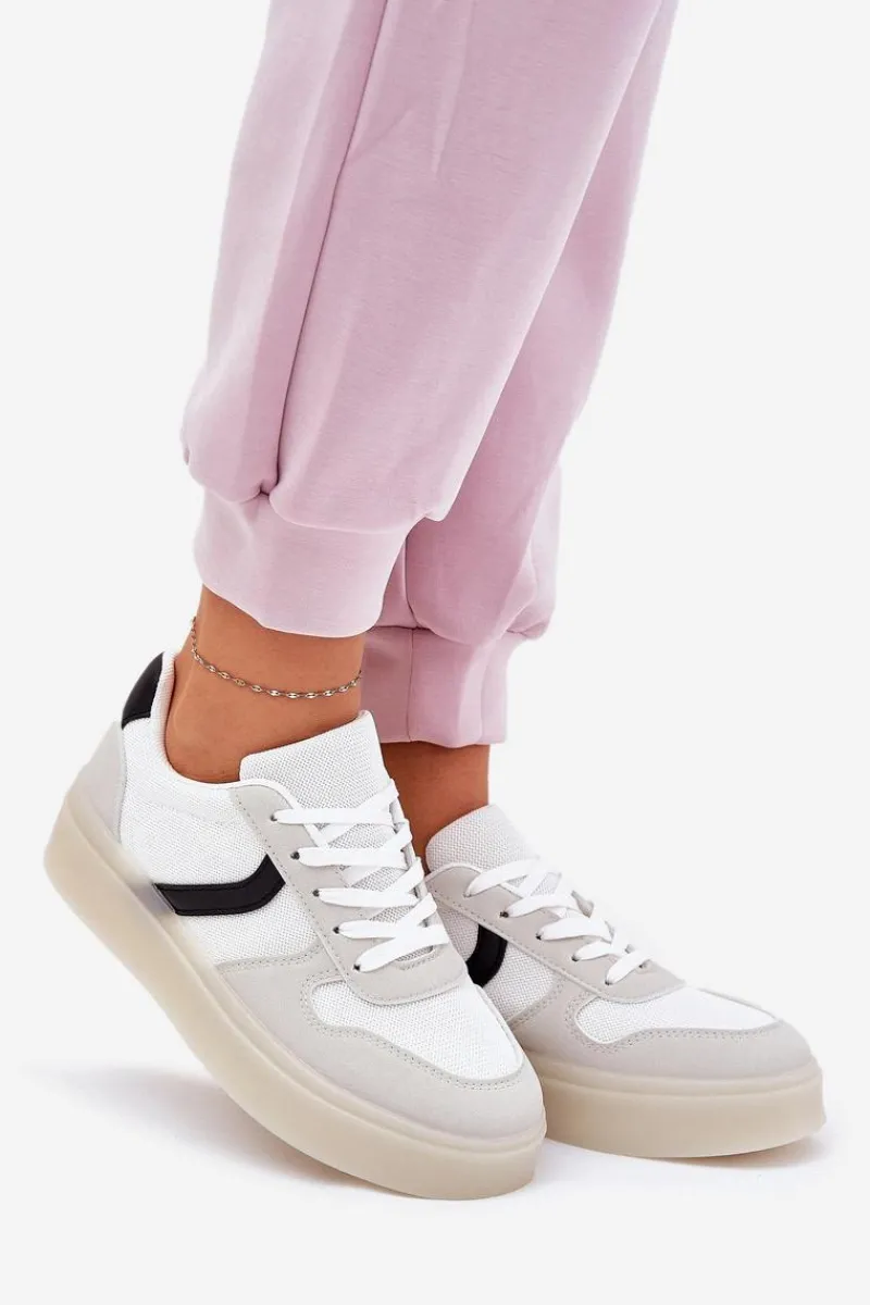 Discount Evento Niskie Sneakersy Damskie Na Platformie Białe Telmira Biały