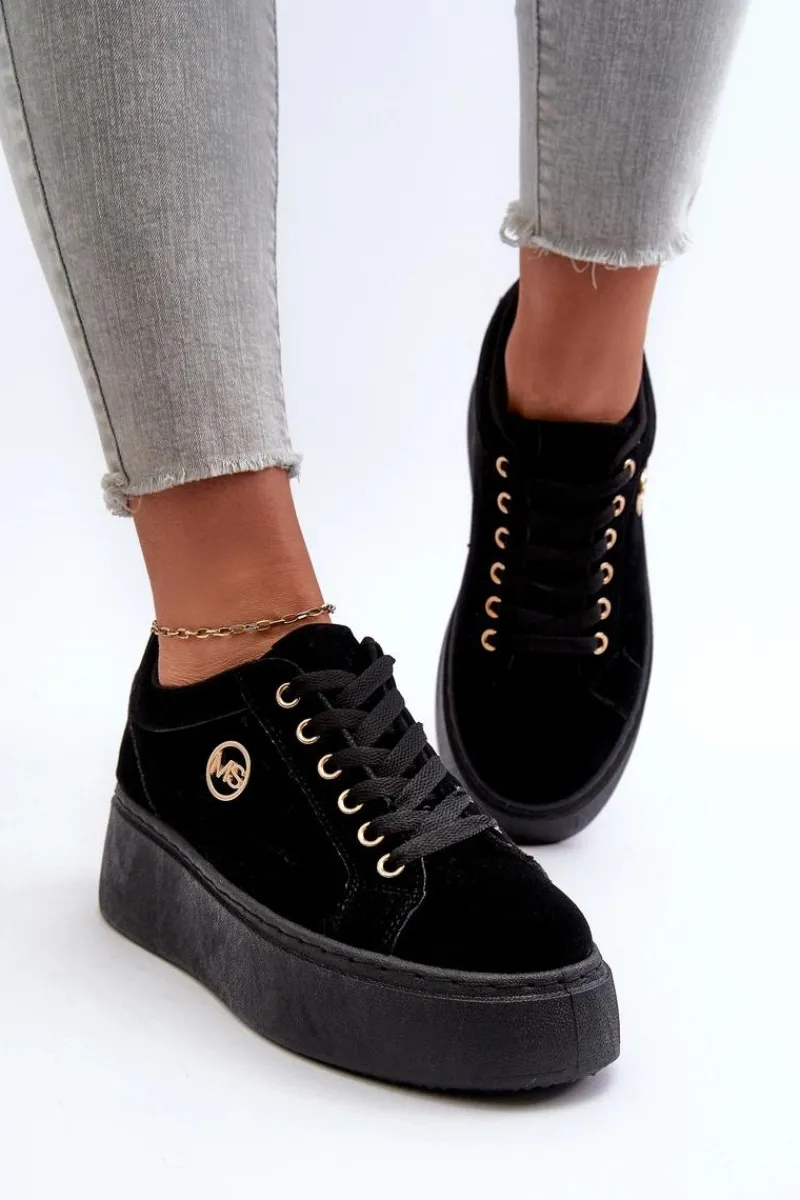 Buty Sportowe Na Platformie|Sneakersy Damskie>Boto Niskie Sneakersy Damskie Na Platformie Czarne Telirra