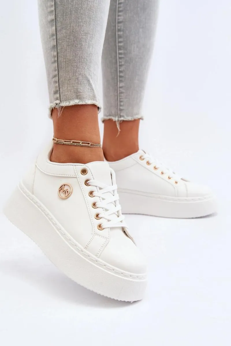 Buty Sportowe Na Platformie|Sneakersy Damskie>Boto Niskie Sneakersy Damskie Na Platformie Białe Telirra