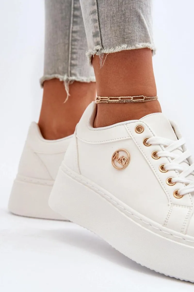 Buty Sportowe Na Platformie|Sneakersy Damskie>Boto Niskie Sneakersy Damskie Na Platformie Białe Telirra