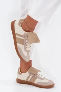 Discount Niskie Sneakersy Damskie Z Wywiniętym Językiem Beżowe Ardira Damskie Sneakersy Damskie