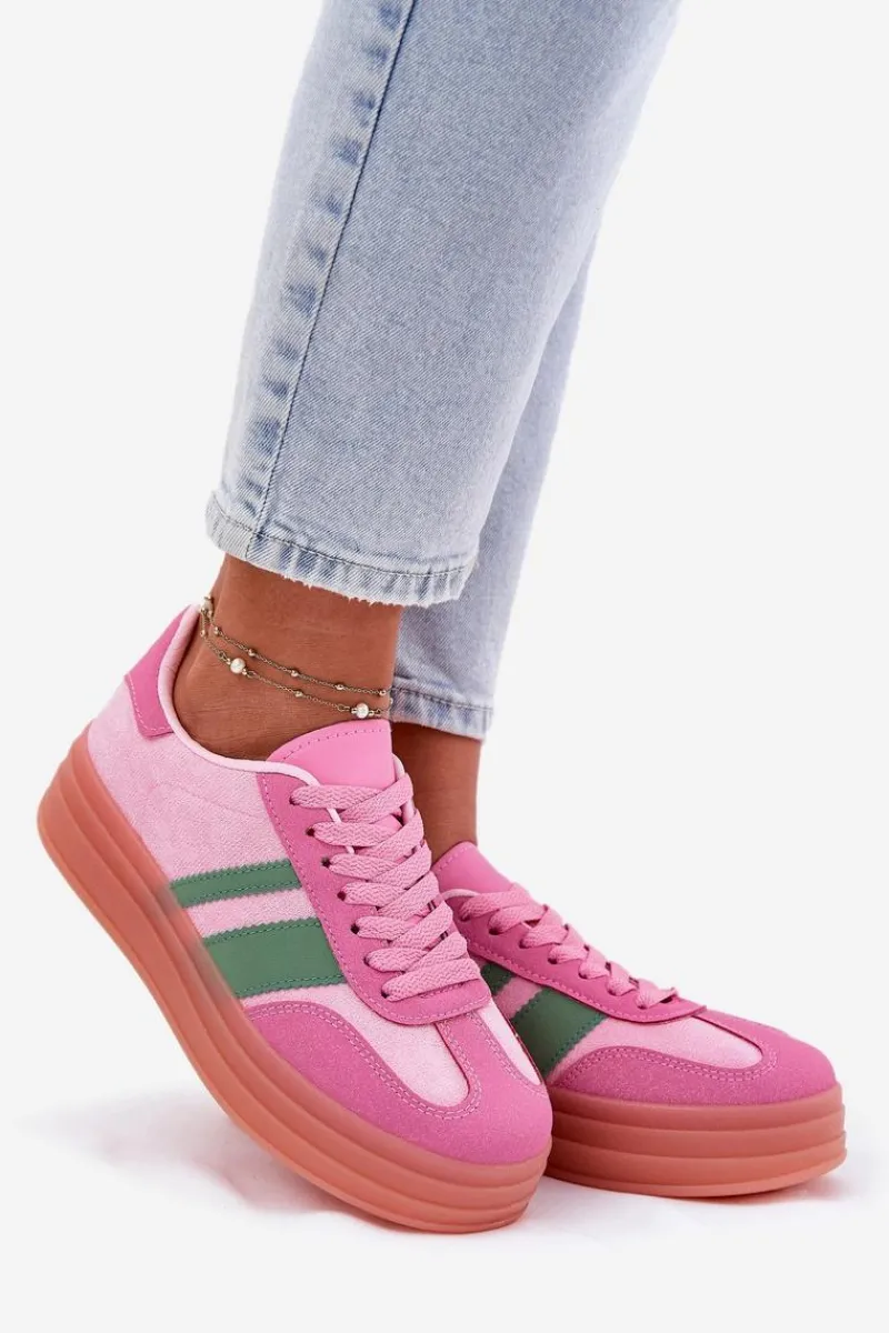 Buty Sportowe Na Platformie|Sneakersy Damskie>Boto Niskie Sneakersy Na Platformie Różowe Ovivene Różowy