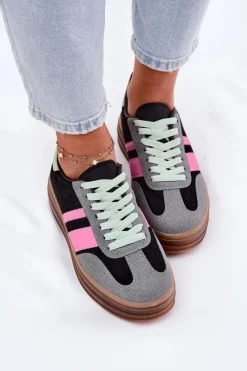 Best Boto Niskie Sneakersy Na Platformie Czarne Ovivene