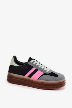 Best Boto Niskie Sneakersy Na Platformie Czarne Ovivene