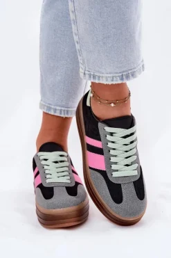 Best Boto Niskie Sneakersy Na Platformie Czarne Ovivene