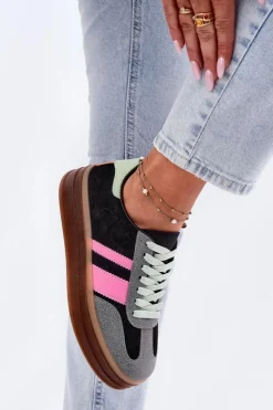 Best Boto Niskie Sneakersy Na Platformie Czarne Ovivene