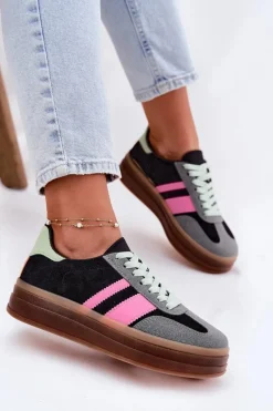 Best Boto Niskie Sneakersy Na Platformie Czarne Ovivene