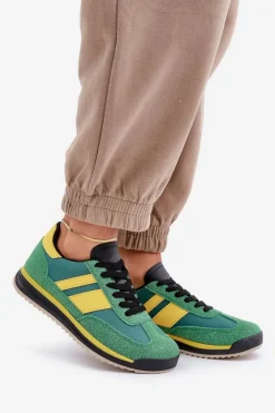 Clearance Niskie Sneakersy Trampki Damskie Zielone Sellira Damskie Trampki Damskie Niskie|Sneakersy Damskie