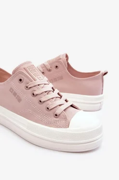 Best Big Star Shoes Niskie Sznurowane Tenisówki Big Star LL274970 Nude Różowy