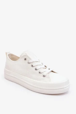 Clearance Big Star Shoes Niskie Sznurowane Tenisówki Big Star LL274968 Białe Biały