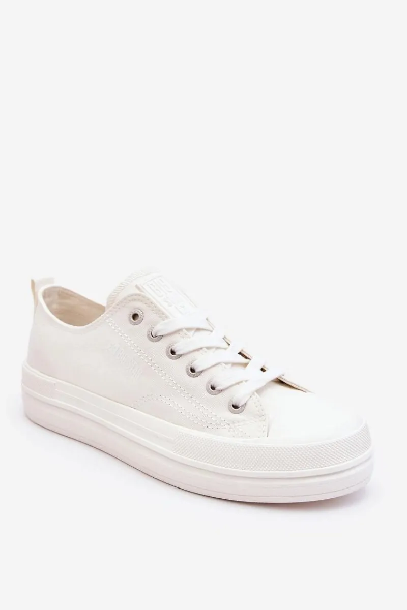 Clearance Big Star Shoes Niskie Sznurowane Tenisówki Big Star LL274968 Białe Biały