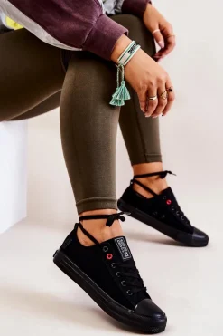 Trampki Damskie Big Star|Trampki Damskie Niskie>Big Star Shoes Niskie Tenisówki Big Star JJ274003 Czarne Czarny