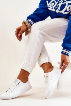 New Niskie Tenisówki Big Star JJ274001 Białe Damskie Trampki Damskie Big Star|Trampki Damskie Niskie