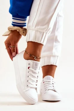 New Niskie Tenisówki Big Star JJ274001 Białe Damskie Trampki Damskie Big Star|Trampki Damskie Niskie