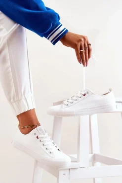 New Niskie Tenisówki Big Star JJ274001 Białe Damskie Trampki Damskie Big Star|Trampki Damskie Niskie