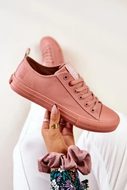 Trampki Damskie Big Star|Trampki Damskie Niskie>Big Star Shoes Niskie Tenisówki Big Star JJ274005 Ciemnoróżowe