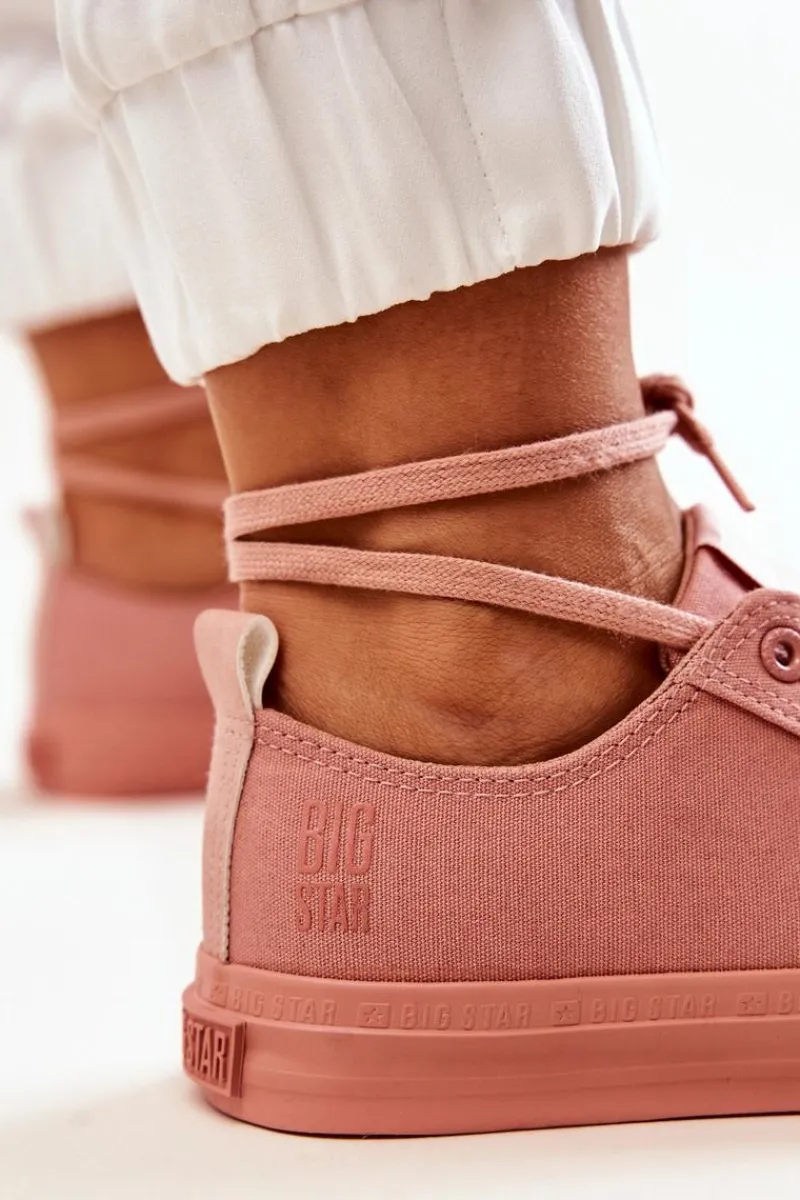 Trampki Damskie Big Star|Trampki Damskie Niskie>Big Star Shoes Niskie Tenisówki Big Star JJ274005 Ciemnoróżowe