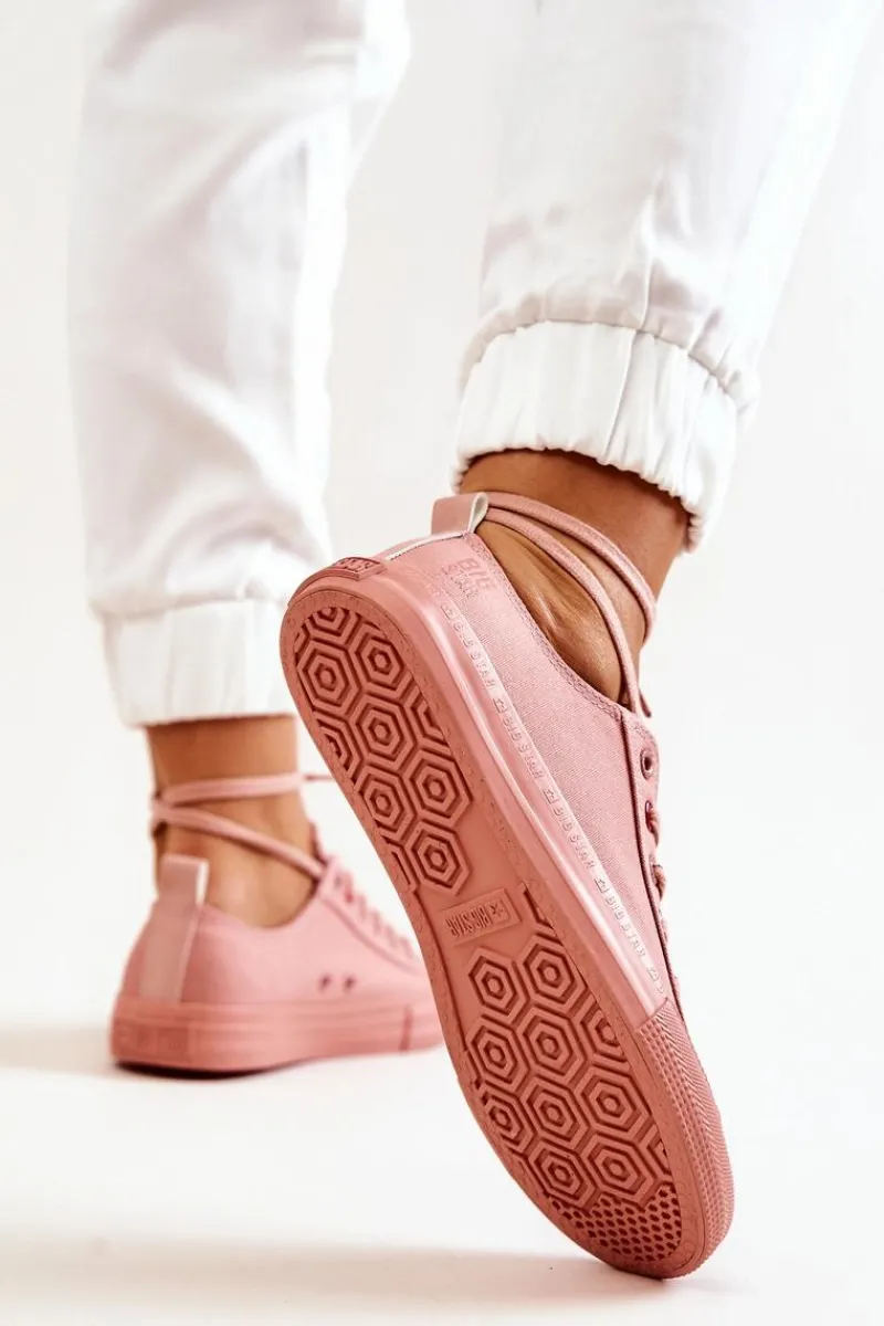 Trampki Damskie Big Star|Trampki Damskie Niskie>Big Star Shoes Niskie Tenisówki Big Star JJ274005 Ciemnoróżowe