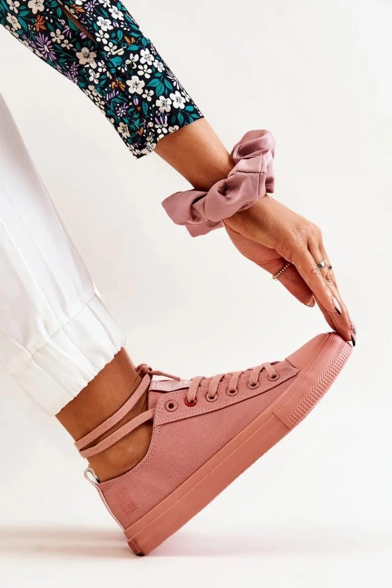 Trampki Damskie Big Star|Trampki Damskie Niskie>Big Star Shoes Niskie Tenisówki Big Star JJ274005 Ciemnoróżowe