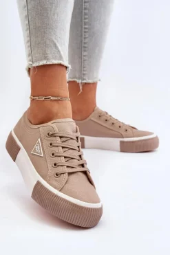 Trampki Damskie Niskie>Boto Niskie Trampki Damskie Beżowe Enalae