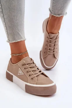 Trampki Damskie Niskie></noscript>Boto Niskie Trampki Damskie Beżowe Enalae