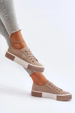 Trampki Damskie Niskie></noscript>Boto Niskie Trampki Damskie Beżowe Enalae