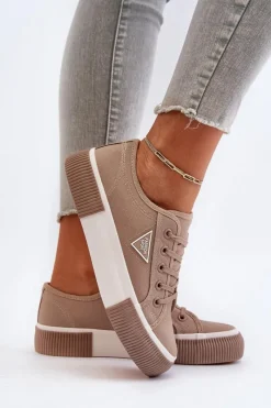 Trampki Damskie Niskie></noscript>Boto Niskie Trampki Damskie Beżowe Enalae