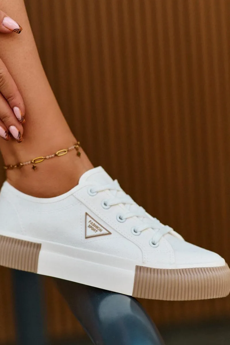 Hot Boto Niskie Trampki Damskie Białe Enalae