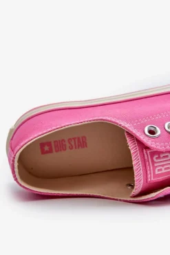 Outlet Big Star Shoes Niskie Trampki Damskie Big Star NN274271 Różowe Różowy