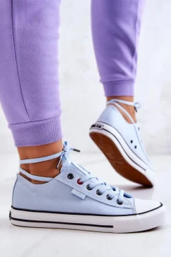 Outlet Big Star Shoes Niskie Trampki Damskie Big Star JJ274A004 Niebieskie