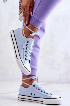 Outlet Big Star Shoes Niskie Trampki Damskie Big Star JJ274A004 Niebieskie