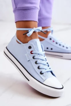 Outlet Big Star Shoes Niskie Trampki Damskie Big Star JJ274A004 Niebieskie