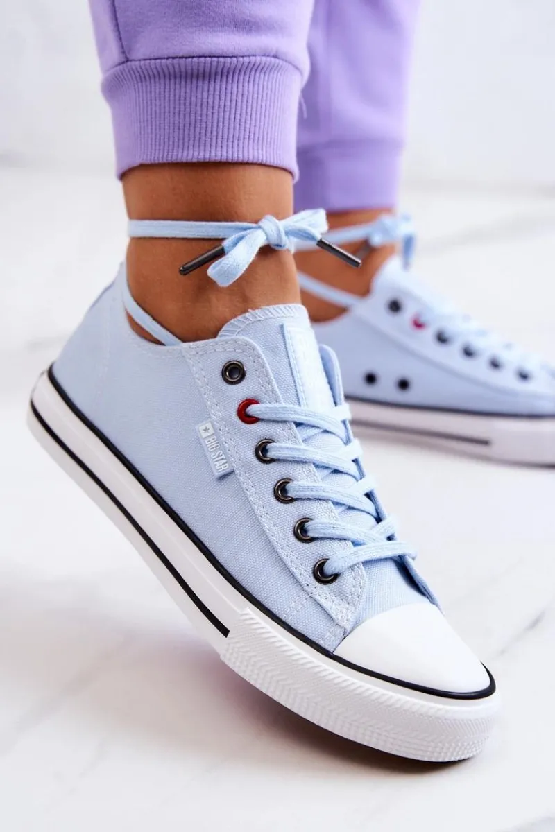 Outlet Big Star Shoes Niskie Trampki Damskie Big Star JJ274A004 Niebieskie