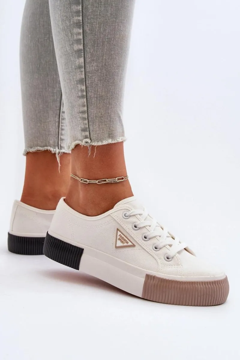 Hot Boto Niskie Trampki Damskie Białe Enalae