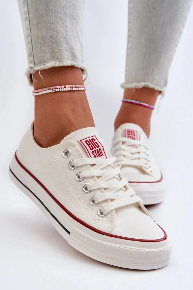 Discount Niskie Trampki Damskie Big Star NN274274 Białe Damskie Trampki Damskie Big Star|Trampki Damskie Niskie