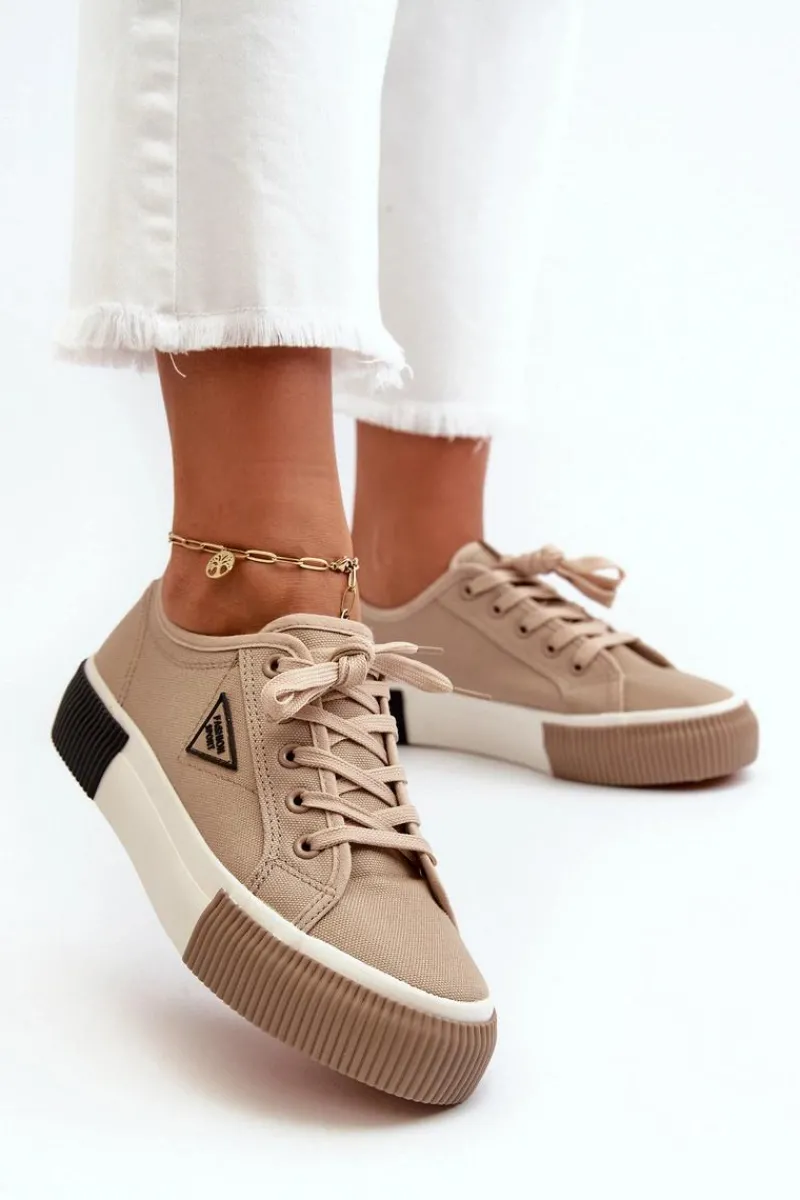 Clearance Niskie Trampki Damskie Brązowe Enalae Damskie Trampki Damskie Niskie