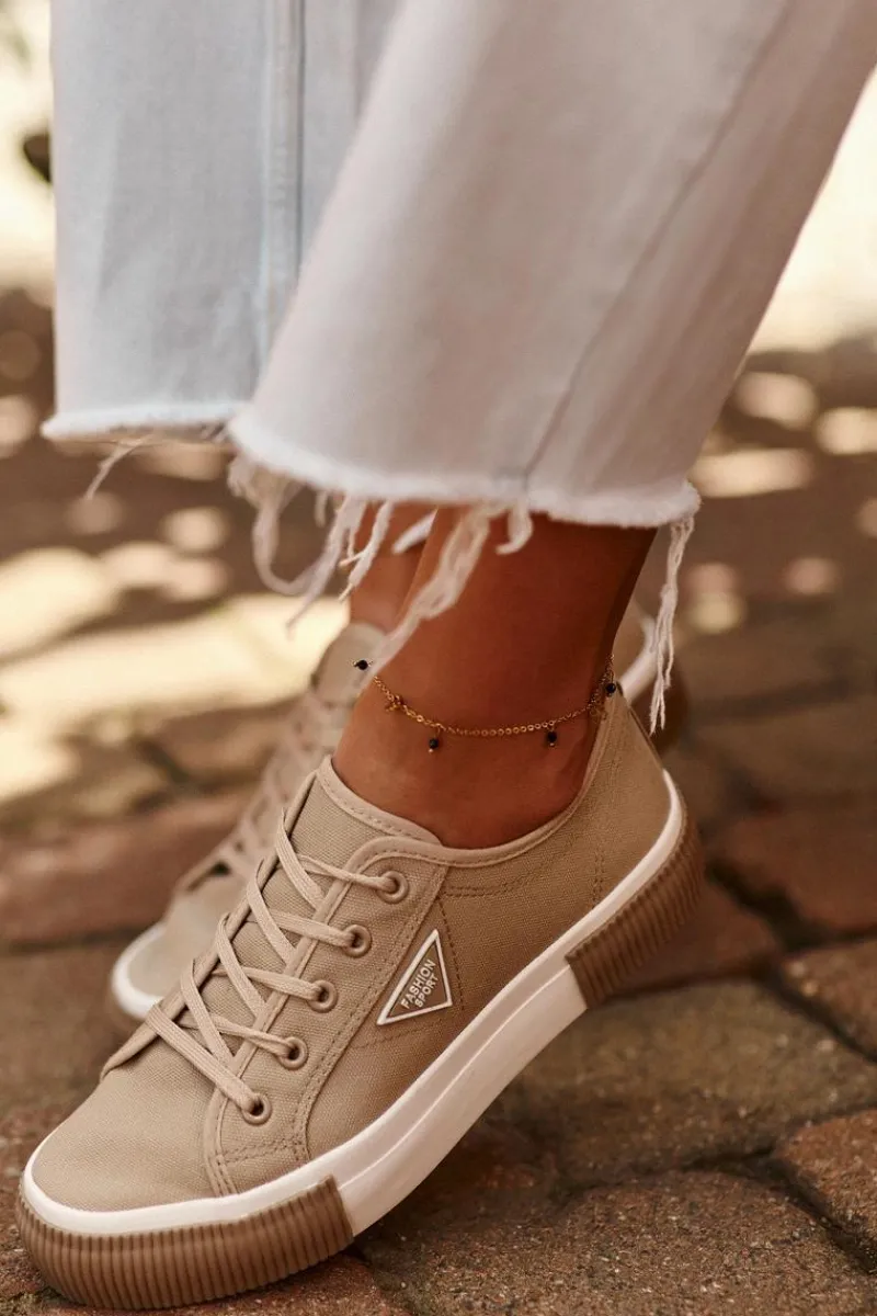 Clearance Niskie Trampki Damskie Brązowe Enalae Damskie Trampki Damskie Niskie