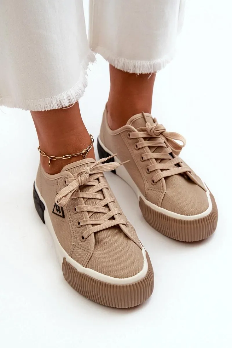 Clearance Niskie Trampki Damskie Brązowe Enalae Damskie Trampki Damskie Niskie