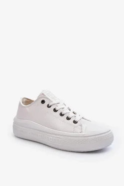 Best Niskie Trampki Damskie Ocieplane Białe Big Star MM274029 Damskie Trampki Damskie Big Star|Trampki Damskie Wysokie