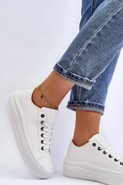 Best Niskie Trampki Damskie Ocieplane Białe Big Star MM274029 Damskie Trampki Damskie Big Star|Trampki Damskie Wysokie