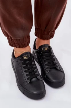 New Niskie Trampki Damskie Z Eko Skóry Big Star NN274576 Czarne Damskie Trampki Damskie Big Star|Trampki Damskie Niskie