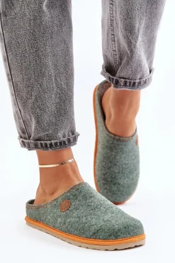 Online Obuwie Domowe Damskie Kapcie CS000039 Zielone Damskie Kapcie Klasyczne|Klapki Damskie Klasyczne