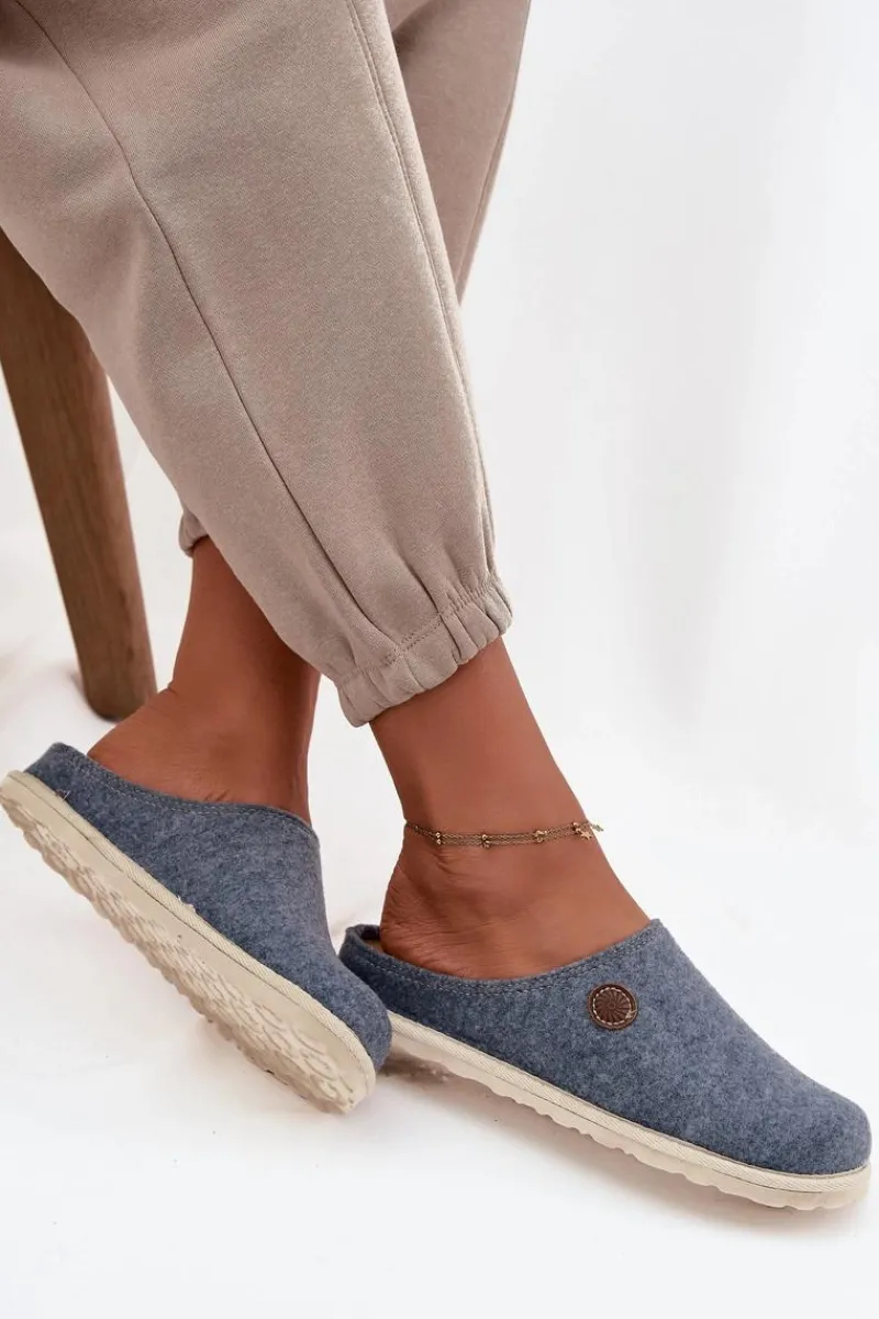 Obuwie Domowe Kapcie Damskie CS000047 Błękitne Damskie Kapcie Klasyczne|Klapki Damskie Klasyczne