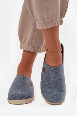 Obuwie Domowe Kapcie Damskie CS000047 Błękitne Damskie Kapcie Klasyczne|Klapki Damskie Klasyczne