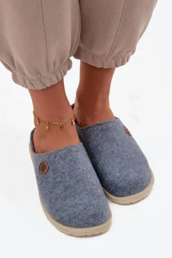 Obuwie Domowe Kapcie Damskie CS000047 Błękitne Damskie Kapcie Klasyczne|Klapki Damskie Klasyczne