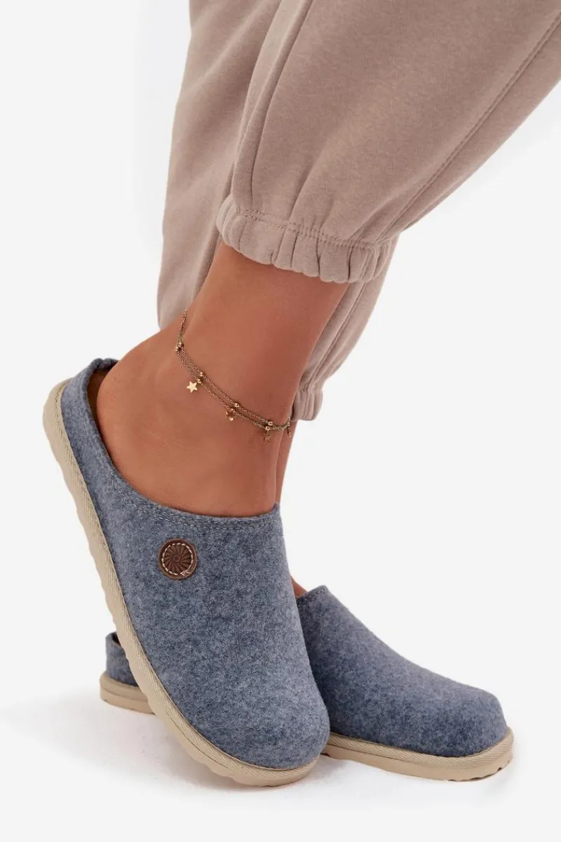 Obuwie Domowe Kapcie Damskie CS000047 Błękitne Damskie Kapcie Klasyczne|Klapki Damskie Klasyczne