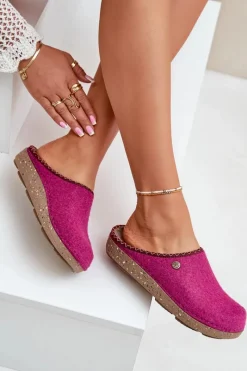 Kapcie Klasyczne|Klapki Damskie Klasyczne></noscript>INBLU Obuwie Domowe Kapcie Damskie ED000018 Fuksja