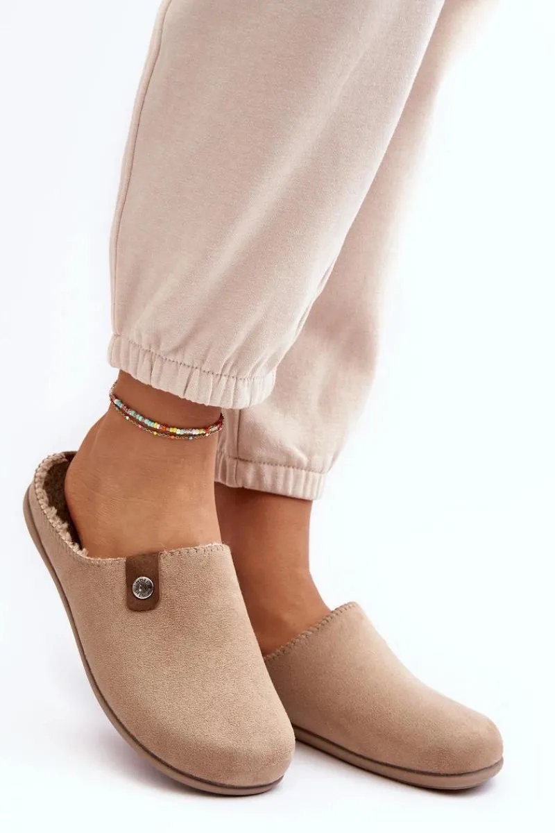 Sale Obuwie Domowe Kapcie Damskie GF000011 Beżowe Damskie Kapcie Klasyczne|Klapki Damskie Klasyczne