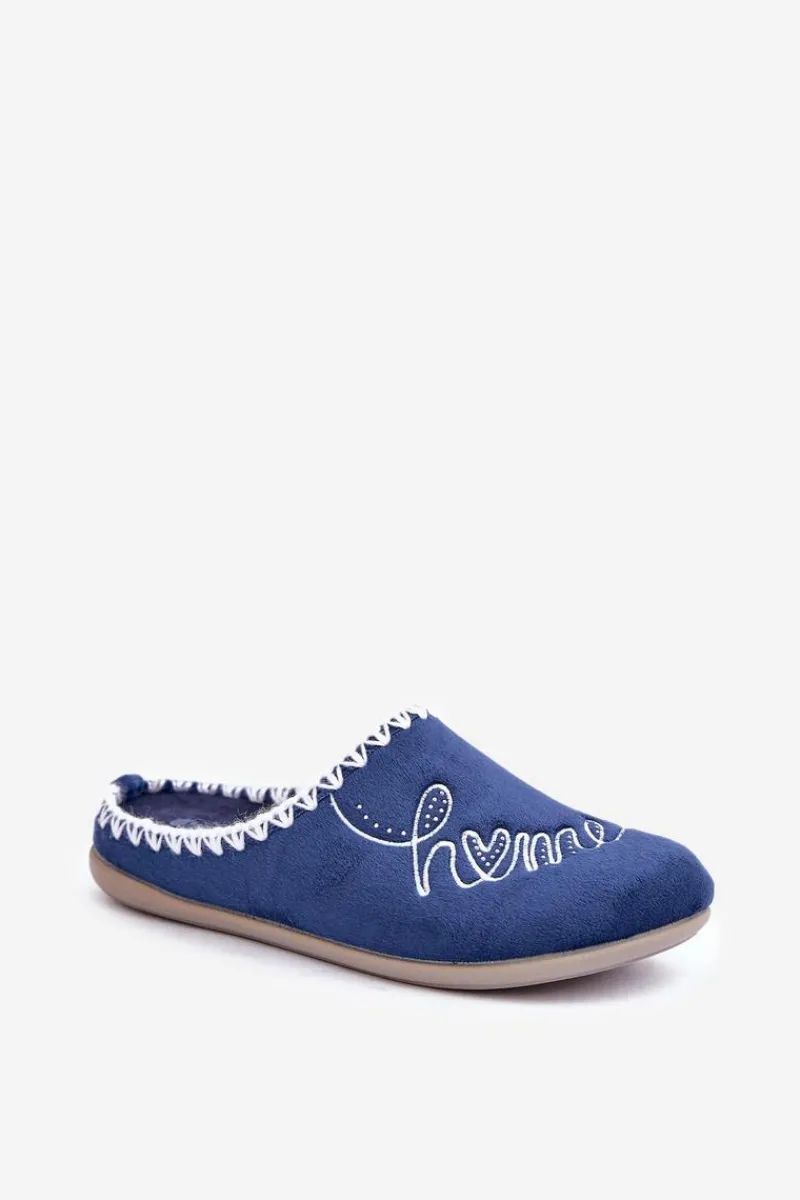Kapcie Klasyczne|Klapki Damskie Klasyczne>INBLU Obuwie Domowe Kapcie Damskie GF000026 Granatowe